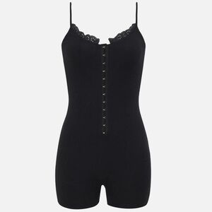 Frankie’s Bikinis x Sydney Sweeney Romper Pointelle in Black